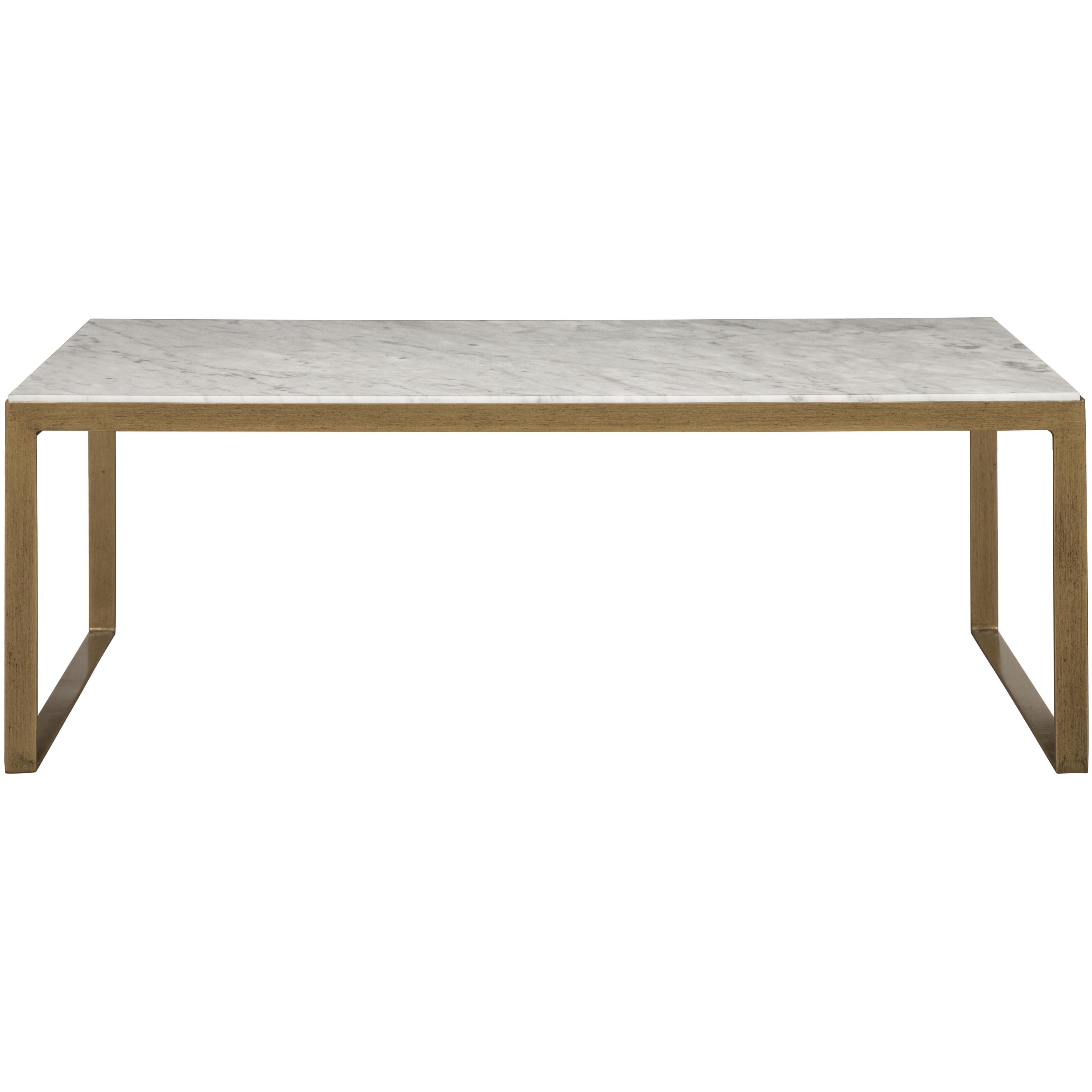 Evert 47 X 23.5 inch White / Antique Brass Coffee Table, High